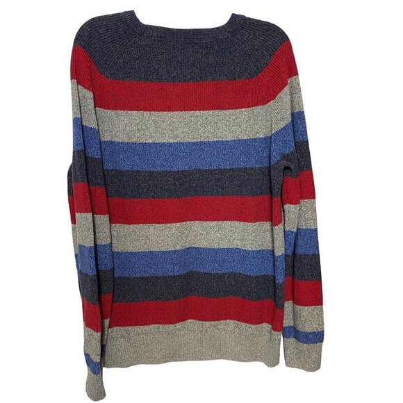 Izod Sweater Crew Neck Long Sleeves 100% Cotton Blue, Grey, Red Men's Size XL - Picture 2 of 8